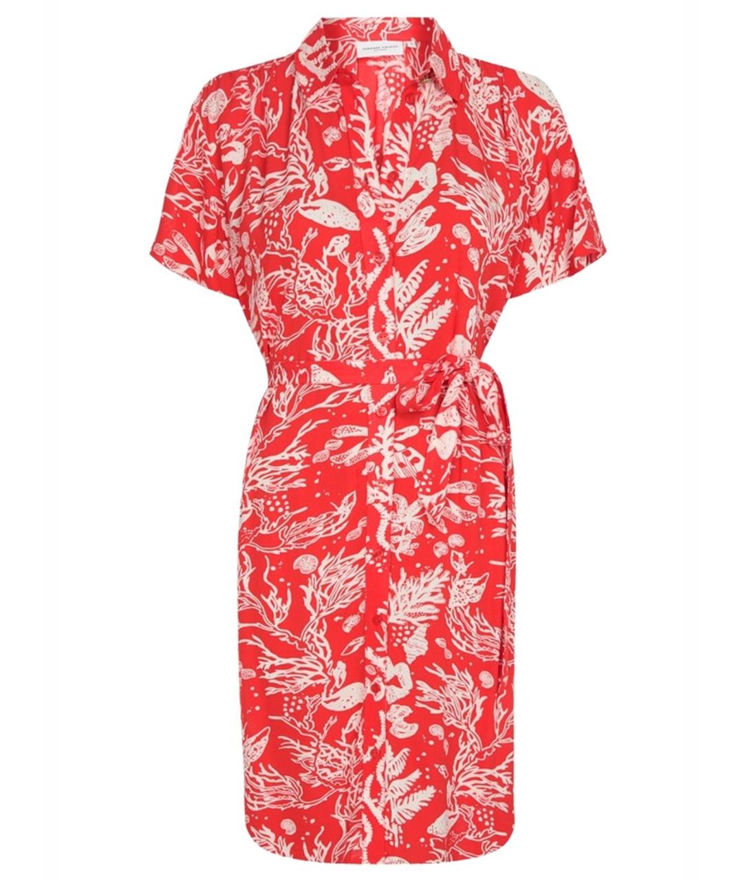 DKNY Красное хлопковое повседневное платье, фото 1