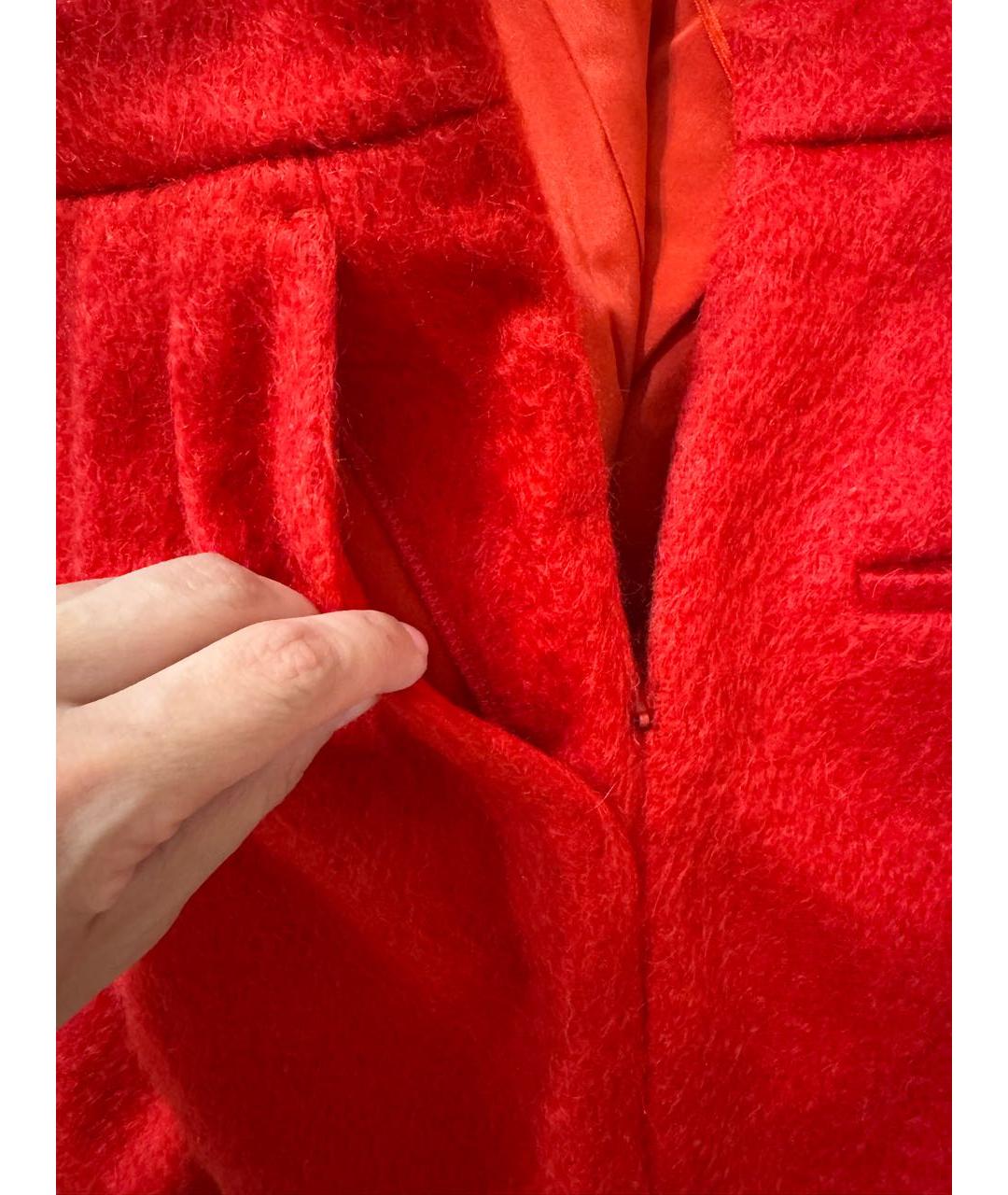 MAX MARA Красная шерстяная юбка миди, фото 4