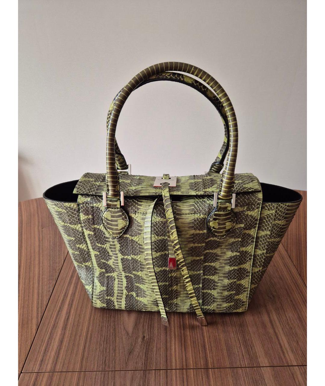 MICHAEL KORS Зеленая сумка с короткими ручками из экзотической кожи, фото 7