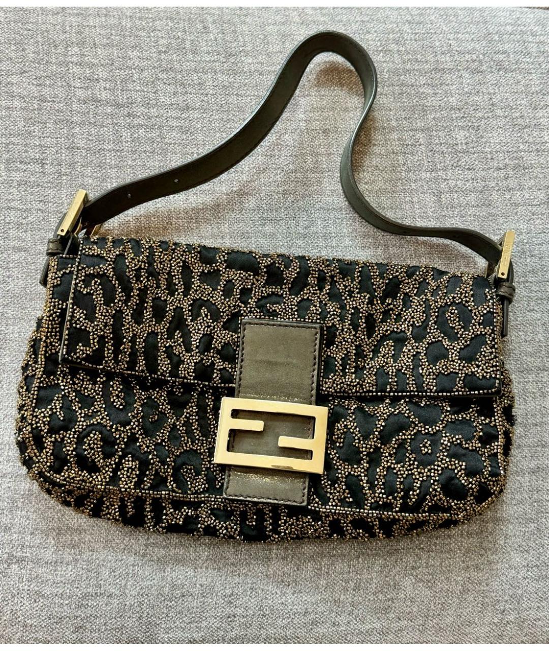 FENDI Черная тканевая сумка через плечо, фото 7