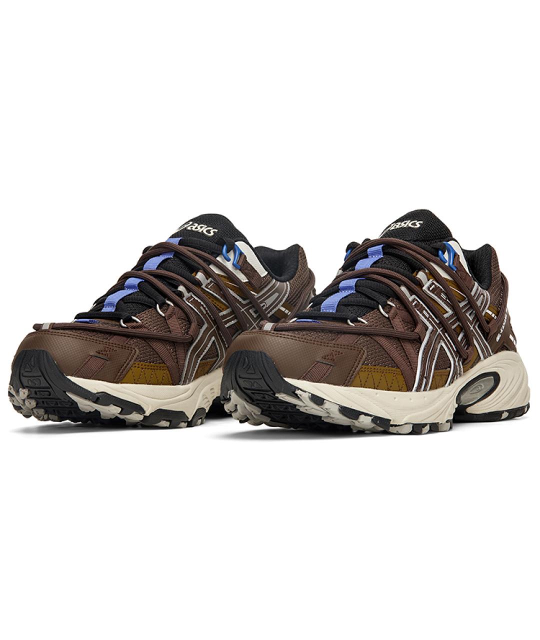 ASICS Коричневые текстильные низкие кроссовки / кеды, фото 4