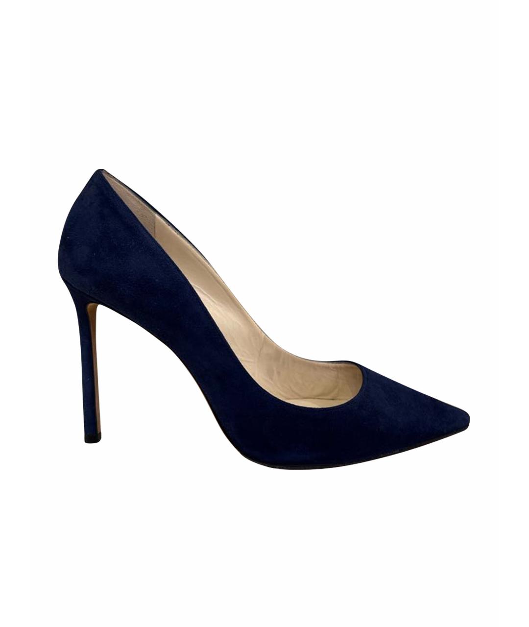 JIMMY CHOO Темно-синие замшевые туфли, фото 1