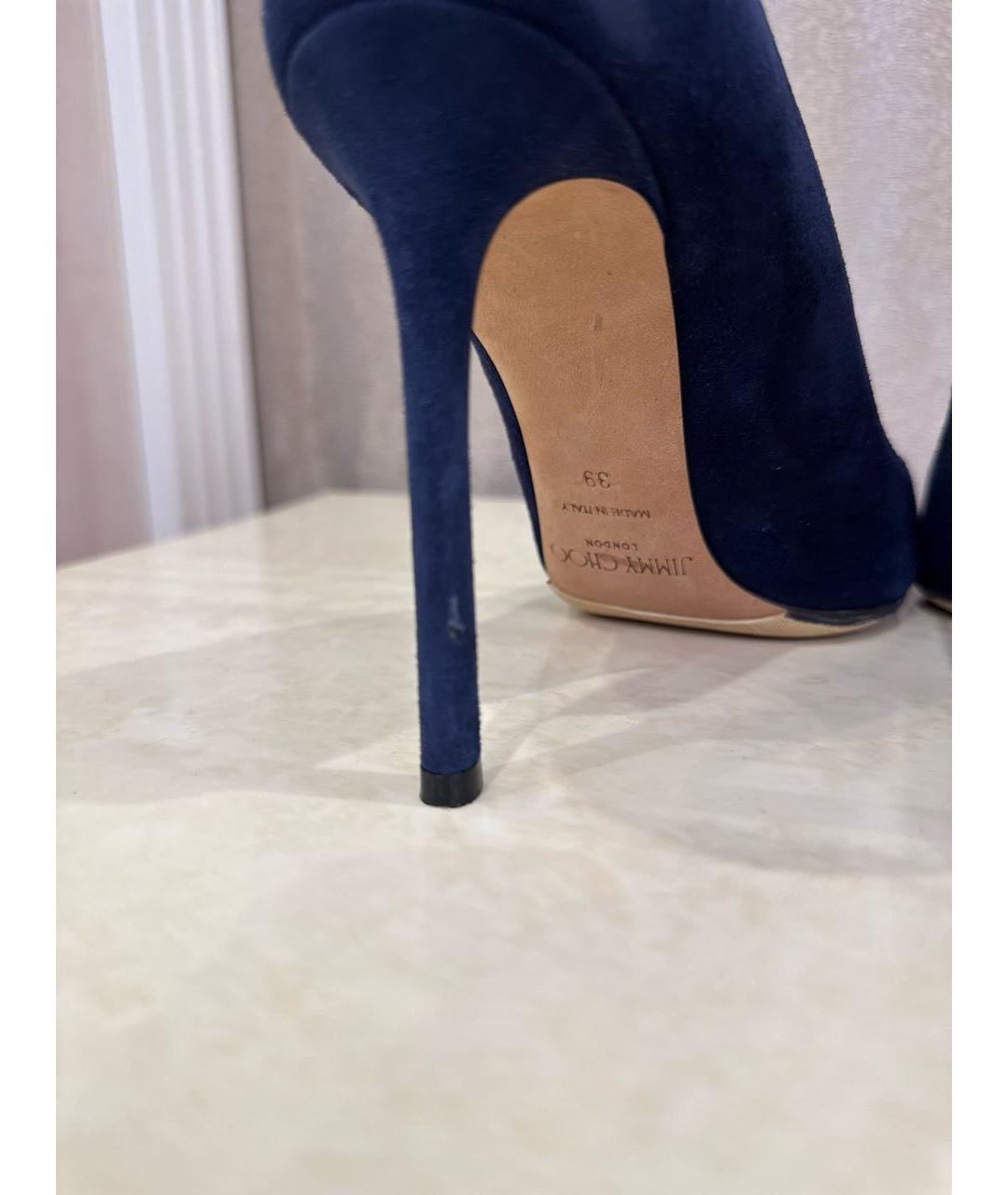 JIMMY CHOO Темно-синие замшевые туфли, фото 5