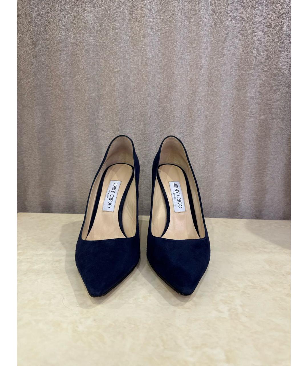 JIMMY CHOO Темно-синие замшевые туфли, фото 2