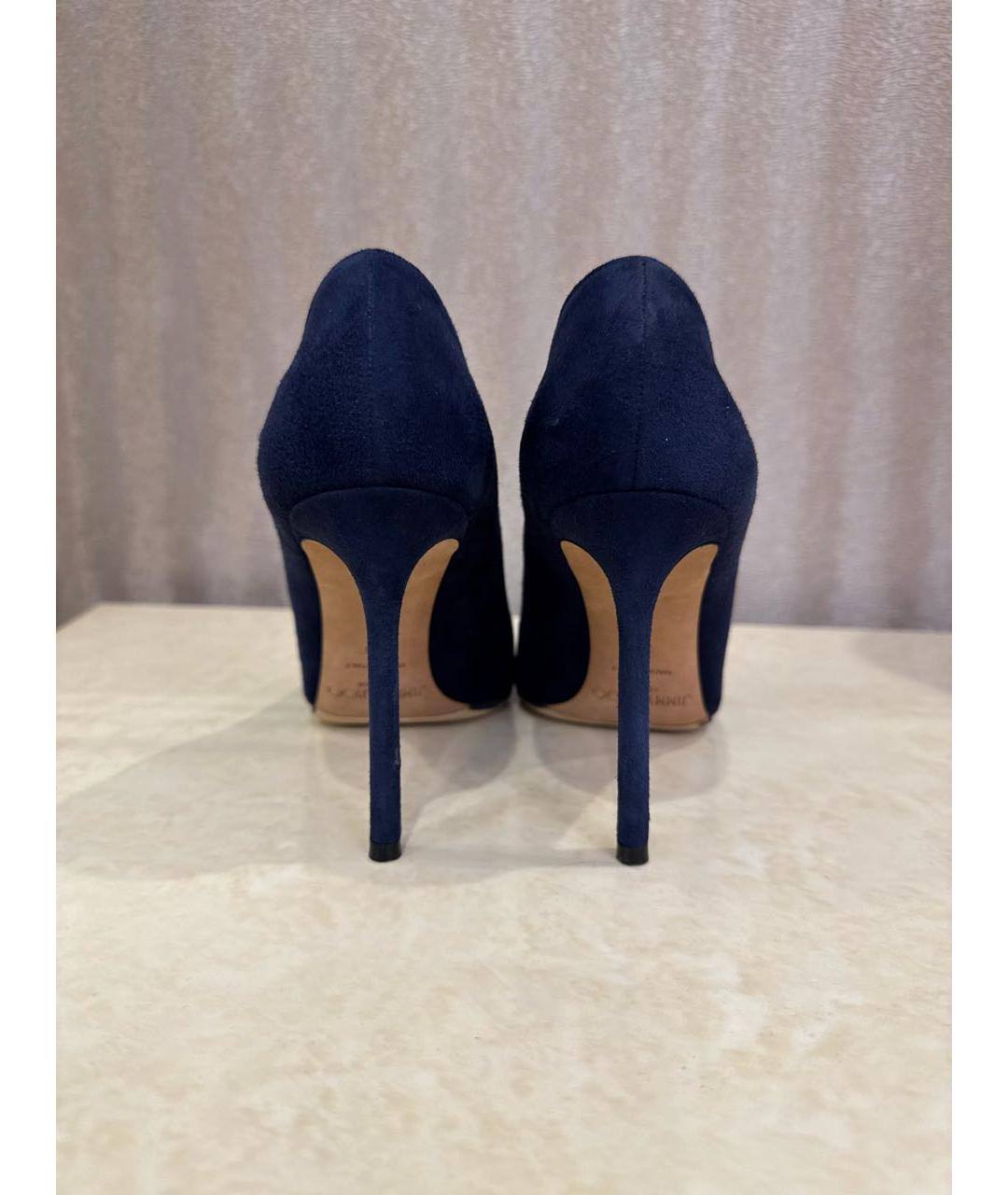 JIMMY CHOO Темно-синие замшевые туфли, фото 4