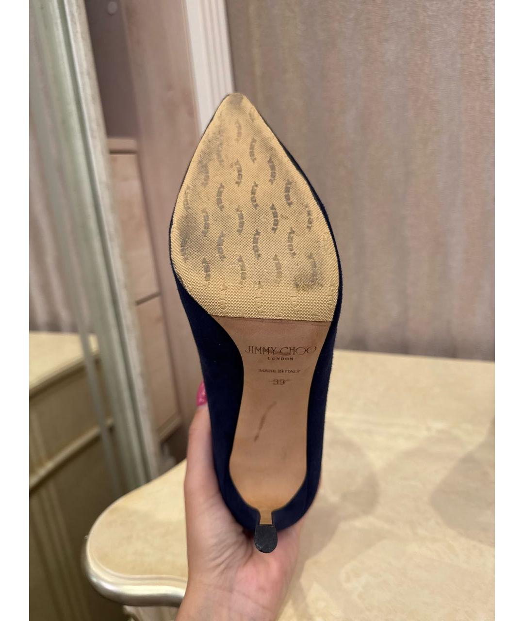 JIMMY CHOO Темно-синие замшевые туфли, фото 6