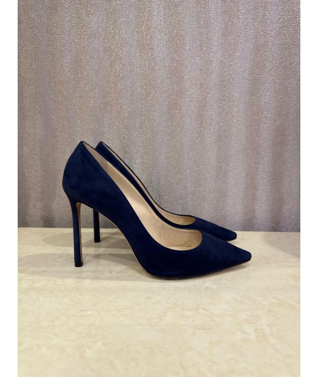 JIMMY CHOO Темно-синие замшевые туфли, фото 8
