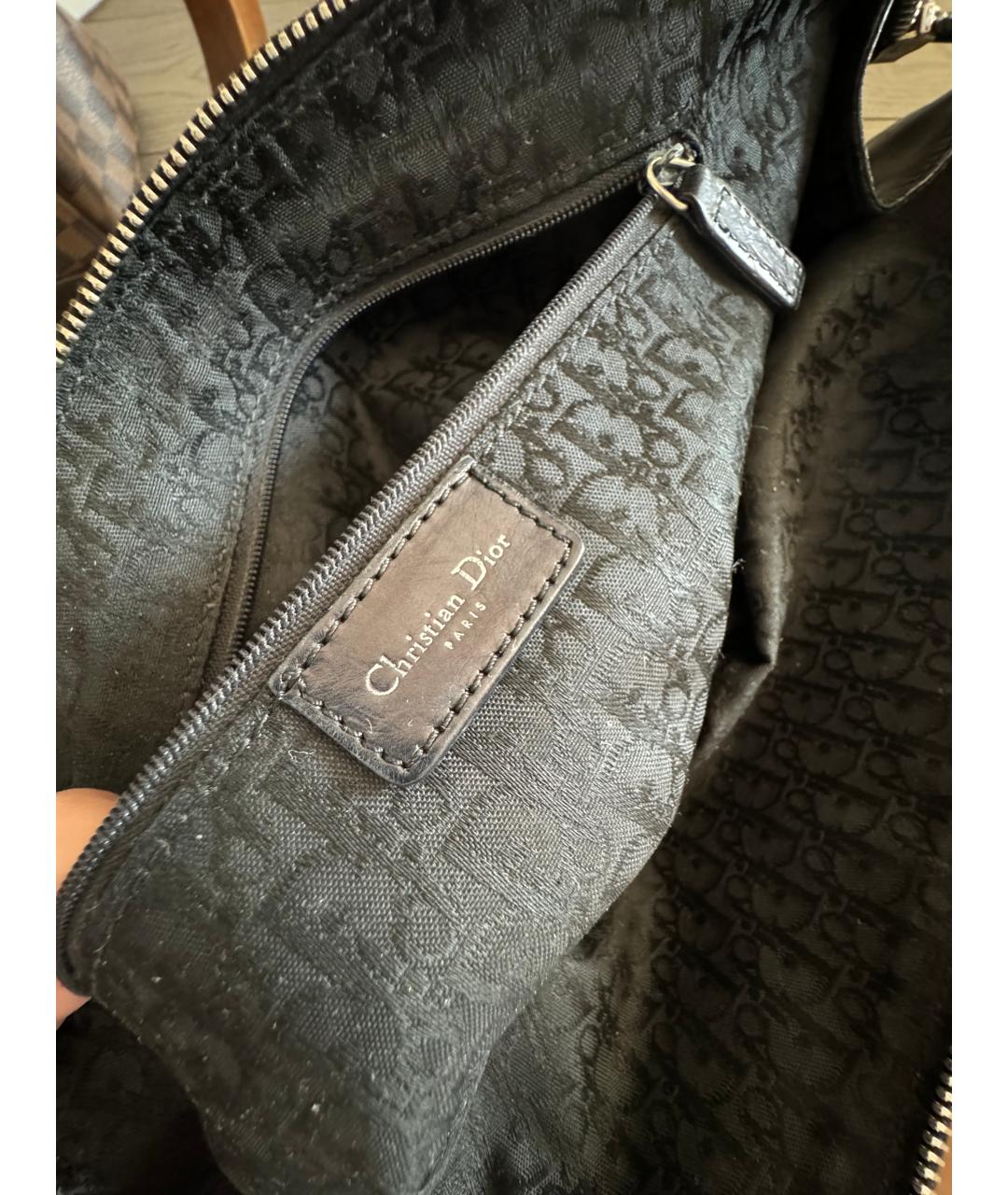 CHRISTIAN DIOR Черная кожаная сумка с короткими ручками, фото 3