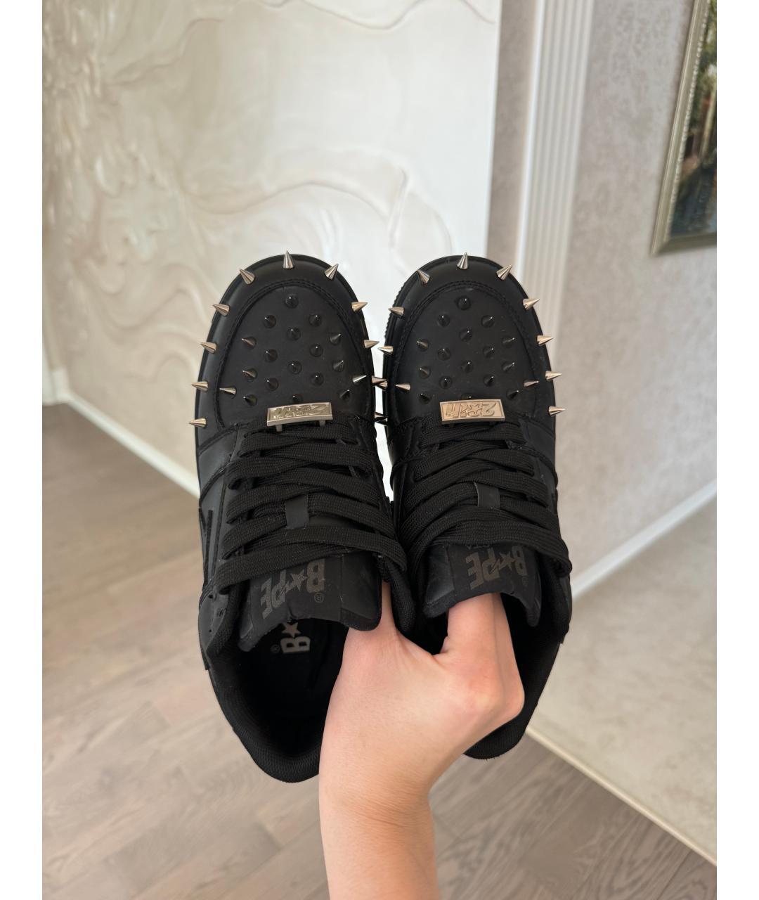 BAPE Черные кожаные кеды, фото 3