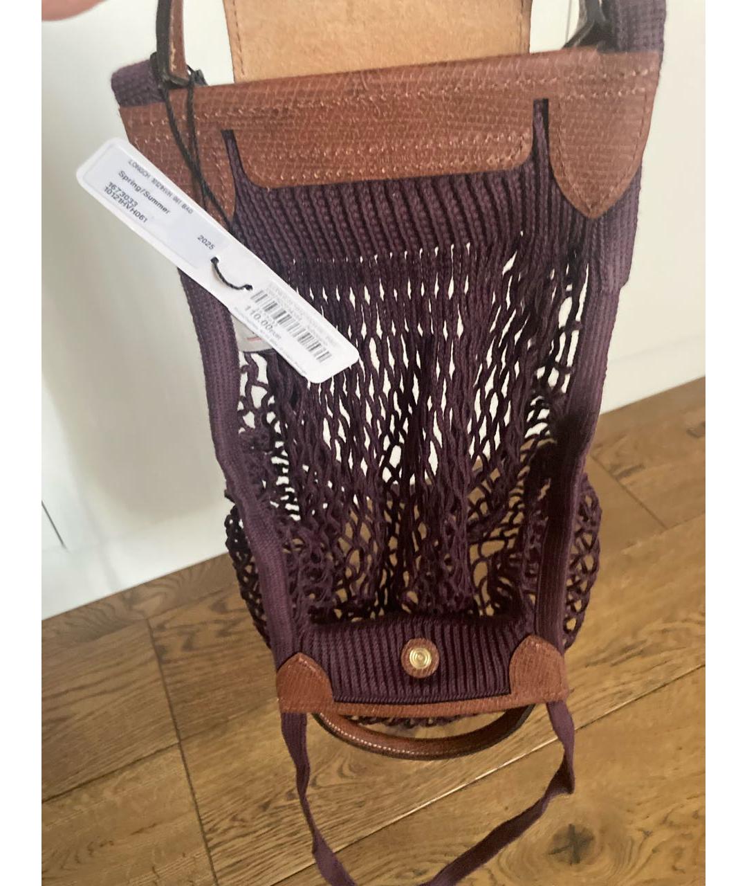 LONGCHAMP Фиолетовая тканевая пляжная сумка, фото 5