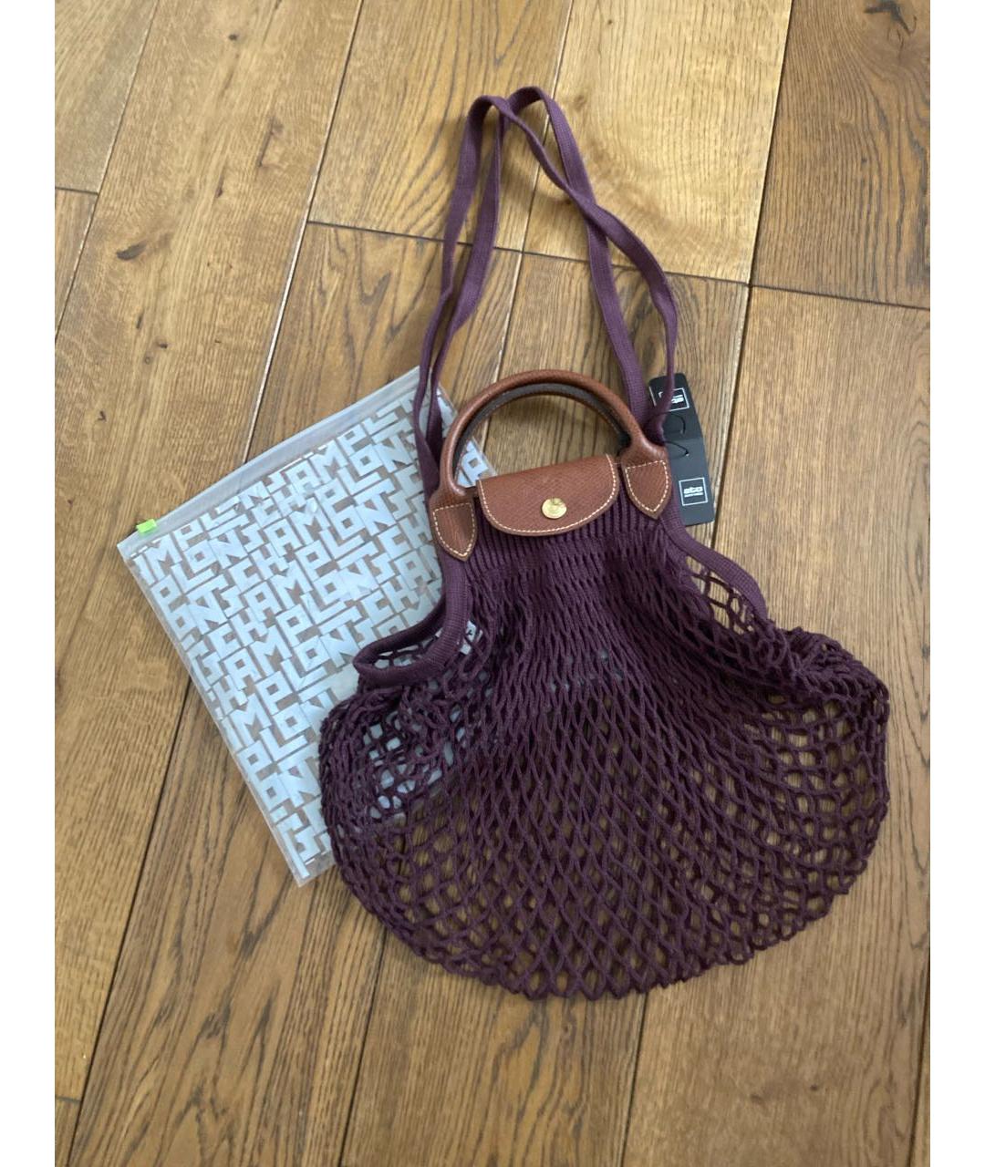 LONGCHAMP Фиолетовая тканевая пляжная сумка, фото 2
