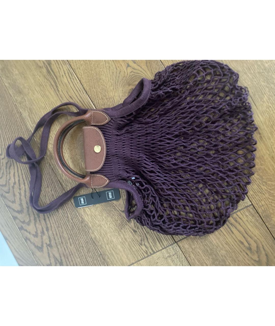 LONGCHAMP Фиолетовая тканевая пляжная сумка, фото 8
