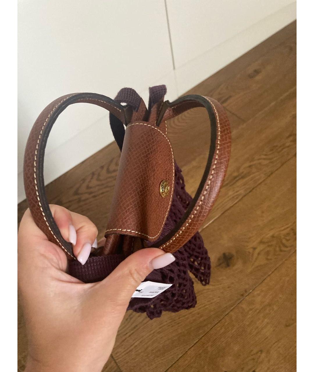 LONGCHAMP Фиолетовая тканевая пляжная сумка, фото 4