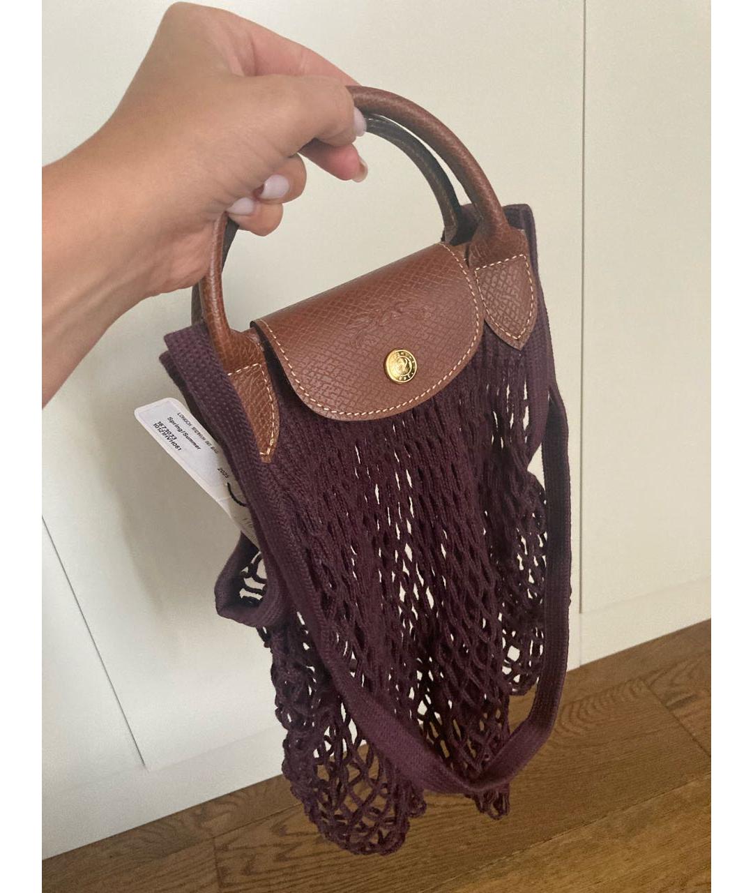LONGCHAMP Фиолетовая тканевая пляжная сумка, фото 7