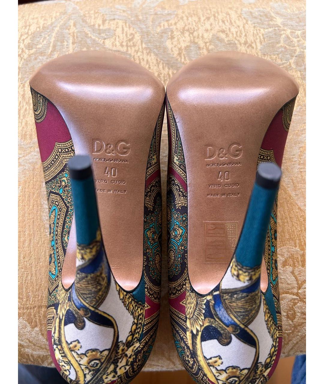 DOLCE&GABBANA Мульти текстильные туфли, фото 4