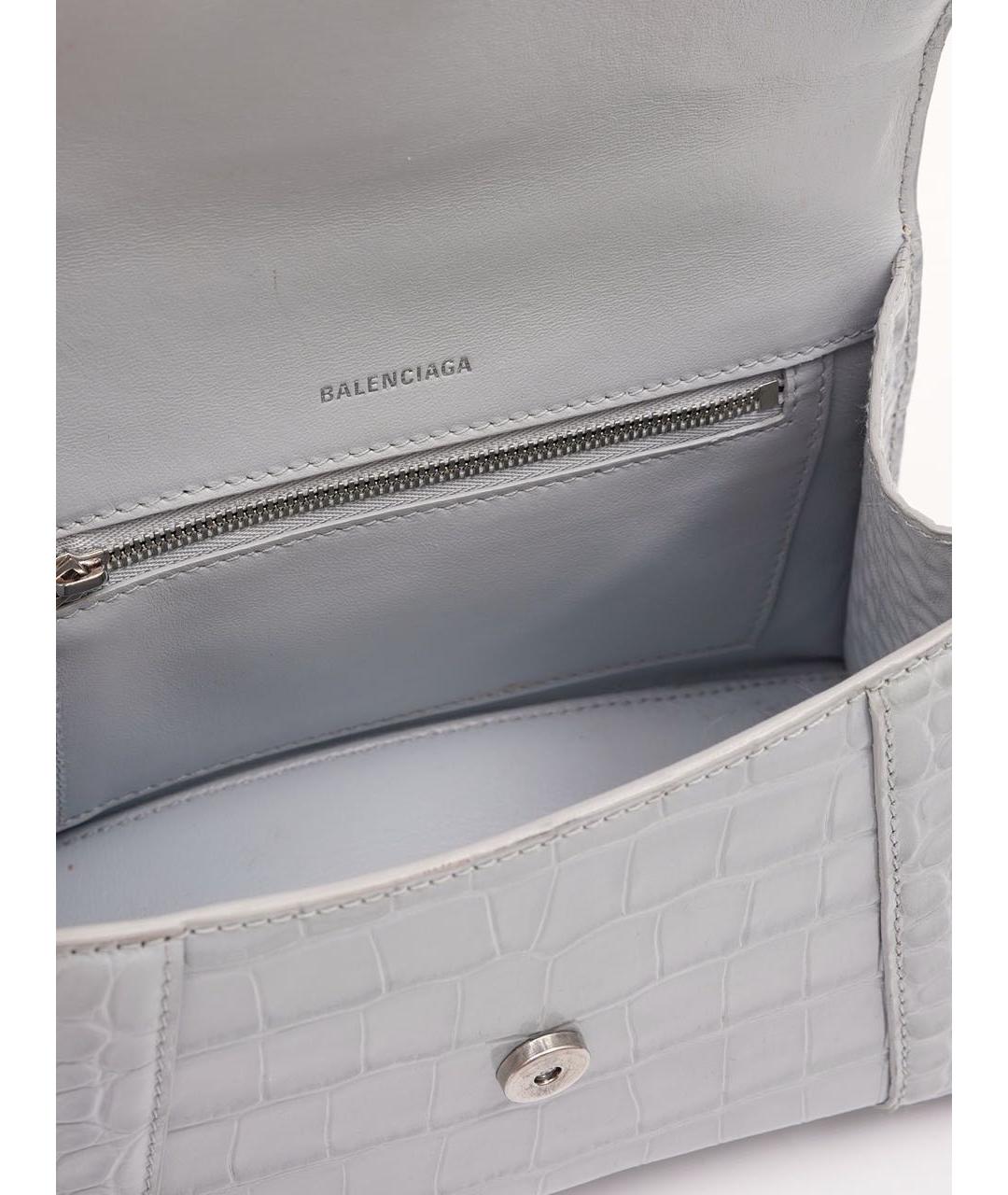 BALENCIAGA Серая кожаная сумка через плечо, фото 8