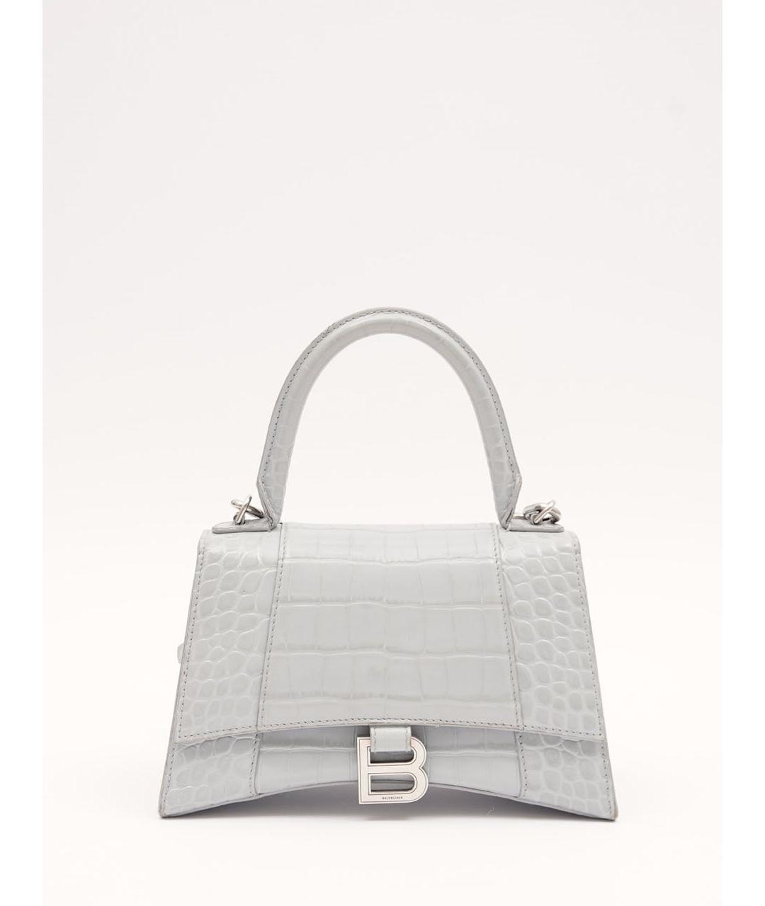 BALENCIAGA Серая кожаная сумка через плечо, фото 9