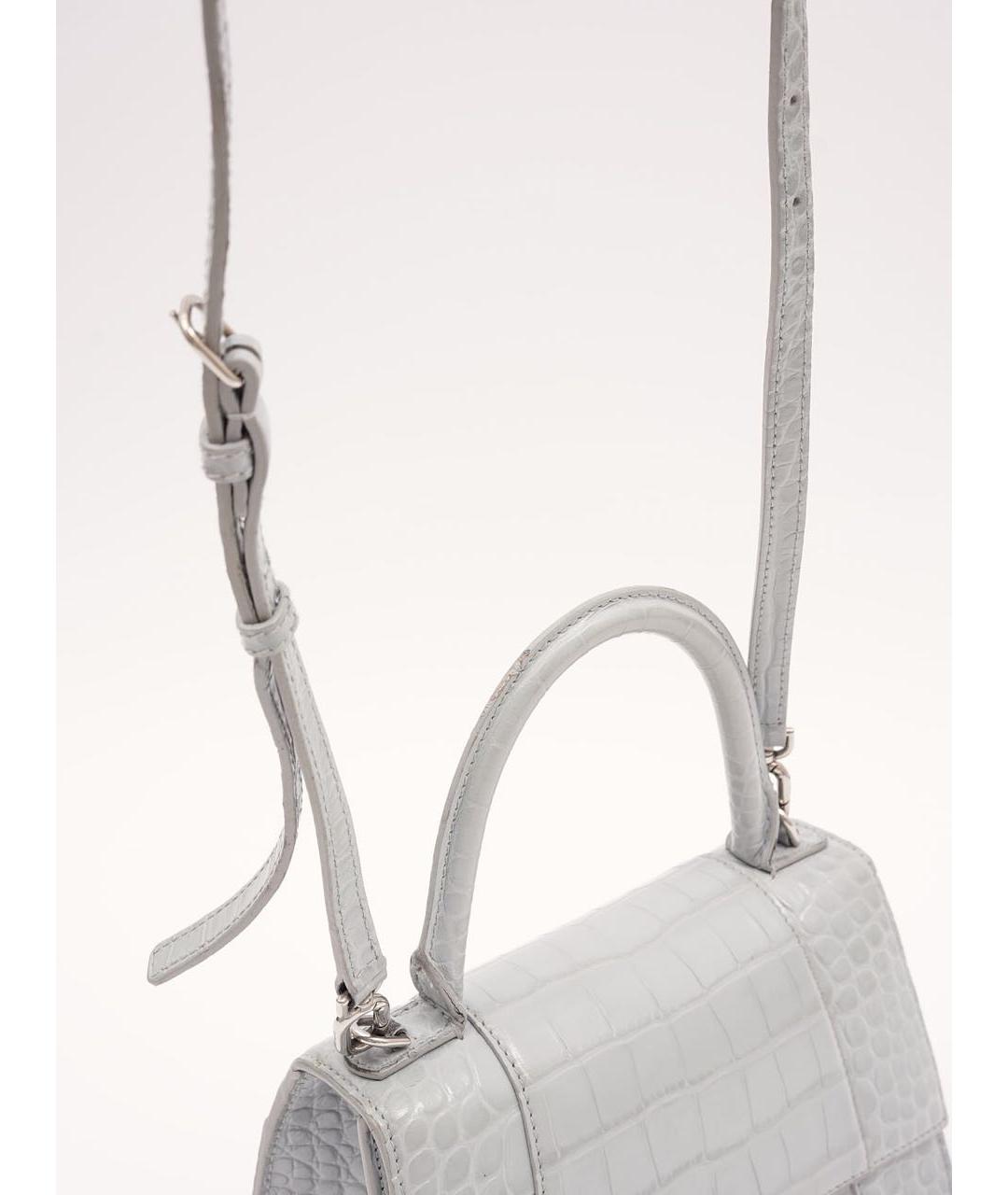 BALENCIAGA Серая кожаная сумка через плечо, фото 5