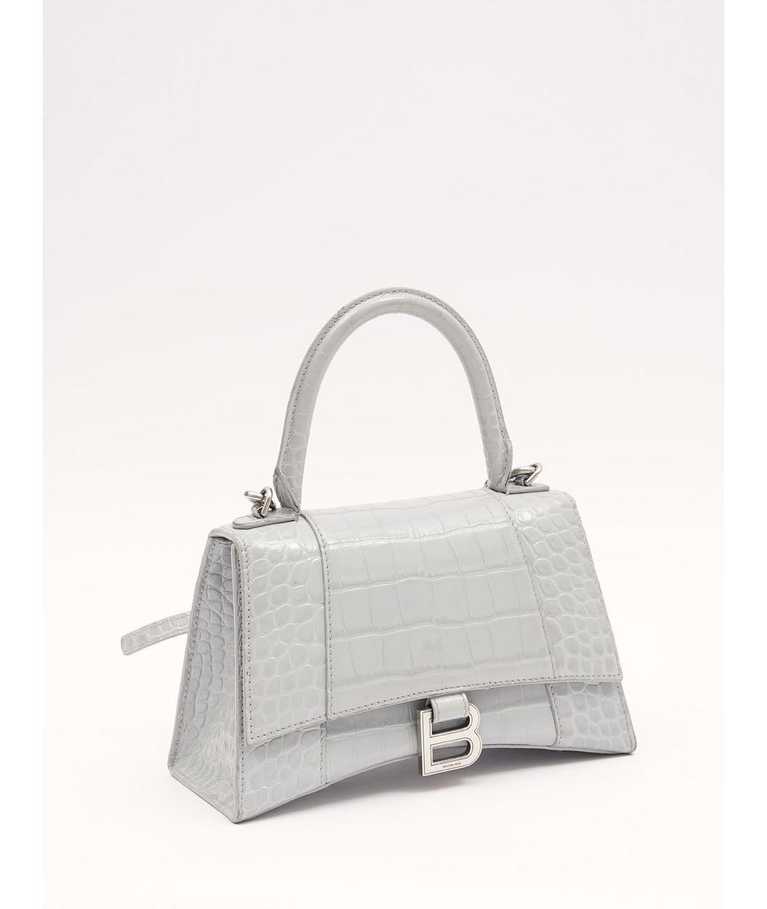 BALENCIAGA Серая кожаная сумка через плечо, фото 3