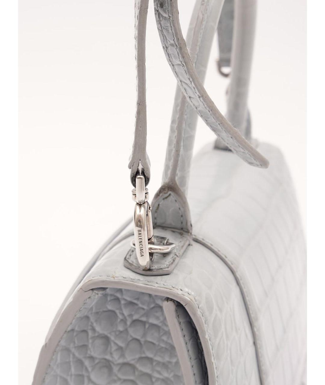 BALENCIAGA Серая кожаная сумка через плечо, фото 7