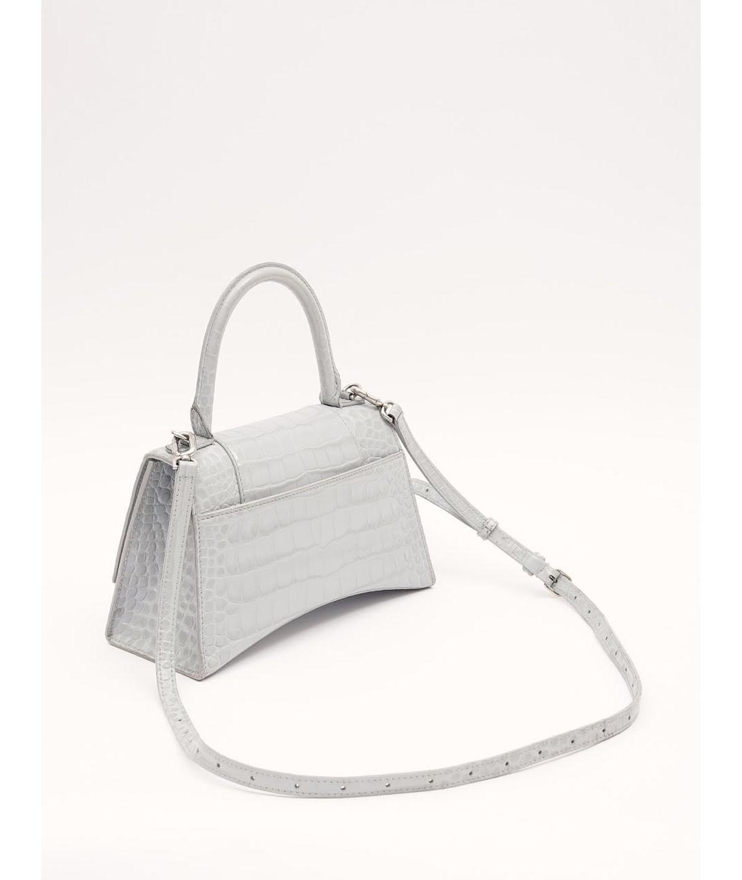 BALENCIAGA Серая кожаная сумка через плечо, фото 4