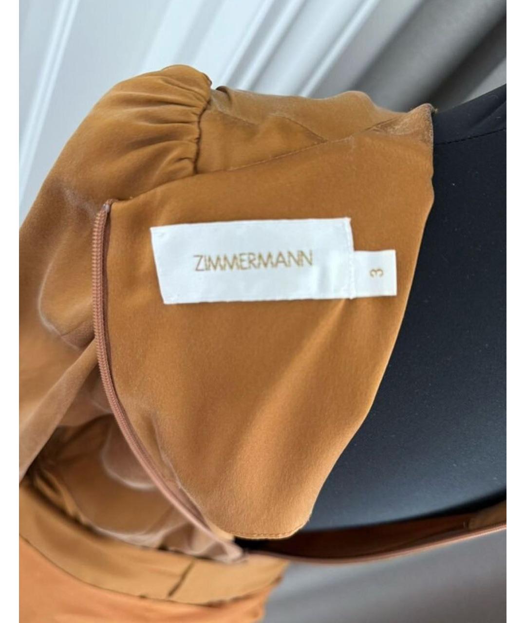 ZIMMERMANN Оранжевое шелковое коктейльное платье, фото 3