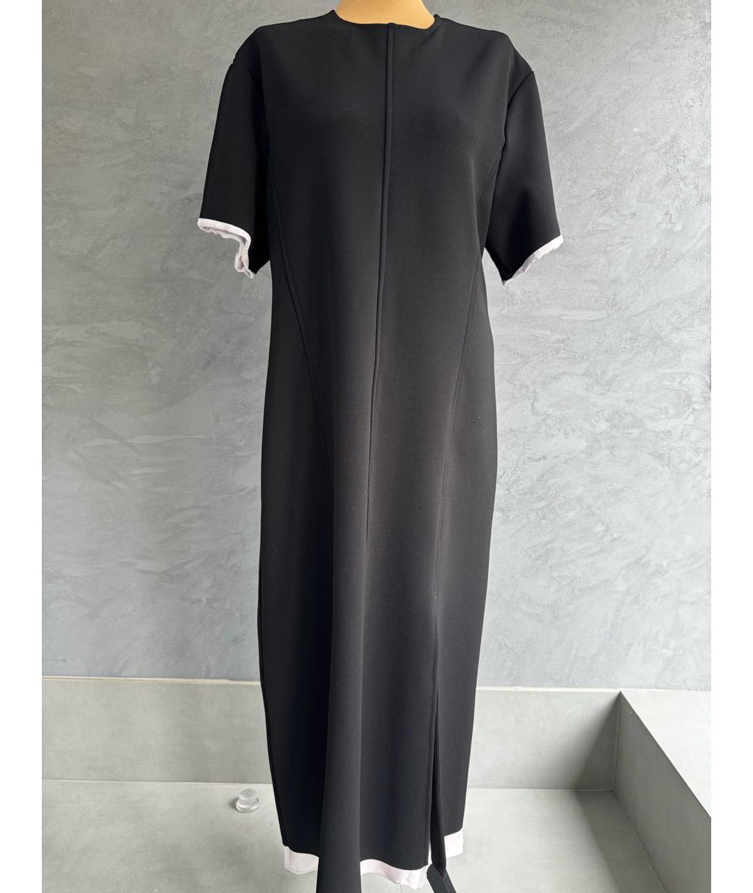 JIL SANDER Черное вискозное платье, фото 2