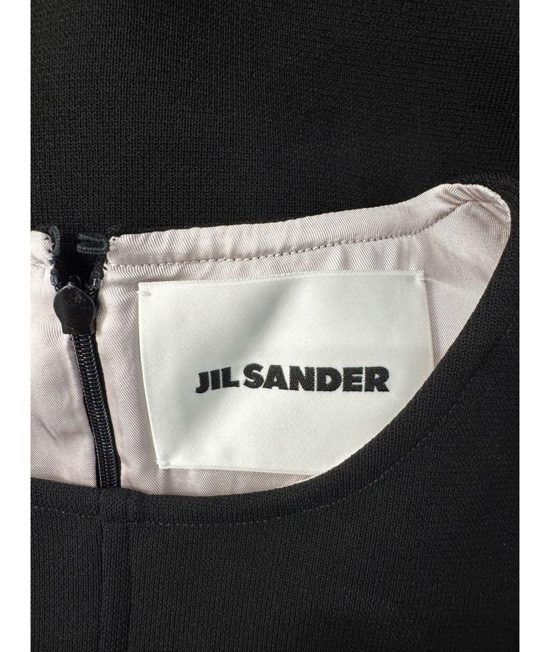 JIL SANDER Черное вискозное платье, фото 3