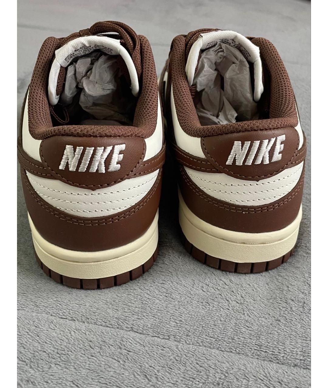 NIKE Коричневые кожаные низкие кроссовки / кеды, фото 5