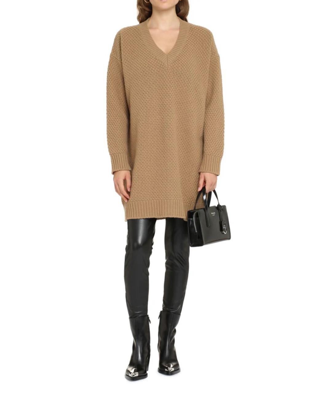 WEEKEND MAX MARA Бежевый шерстяной джемпер / свитер, фото 6