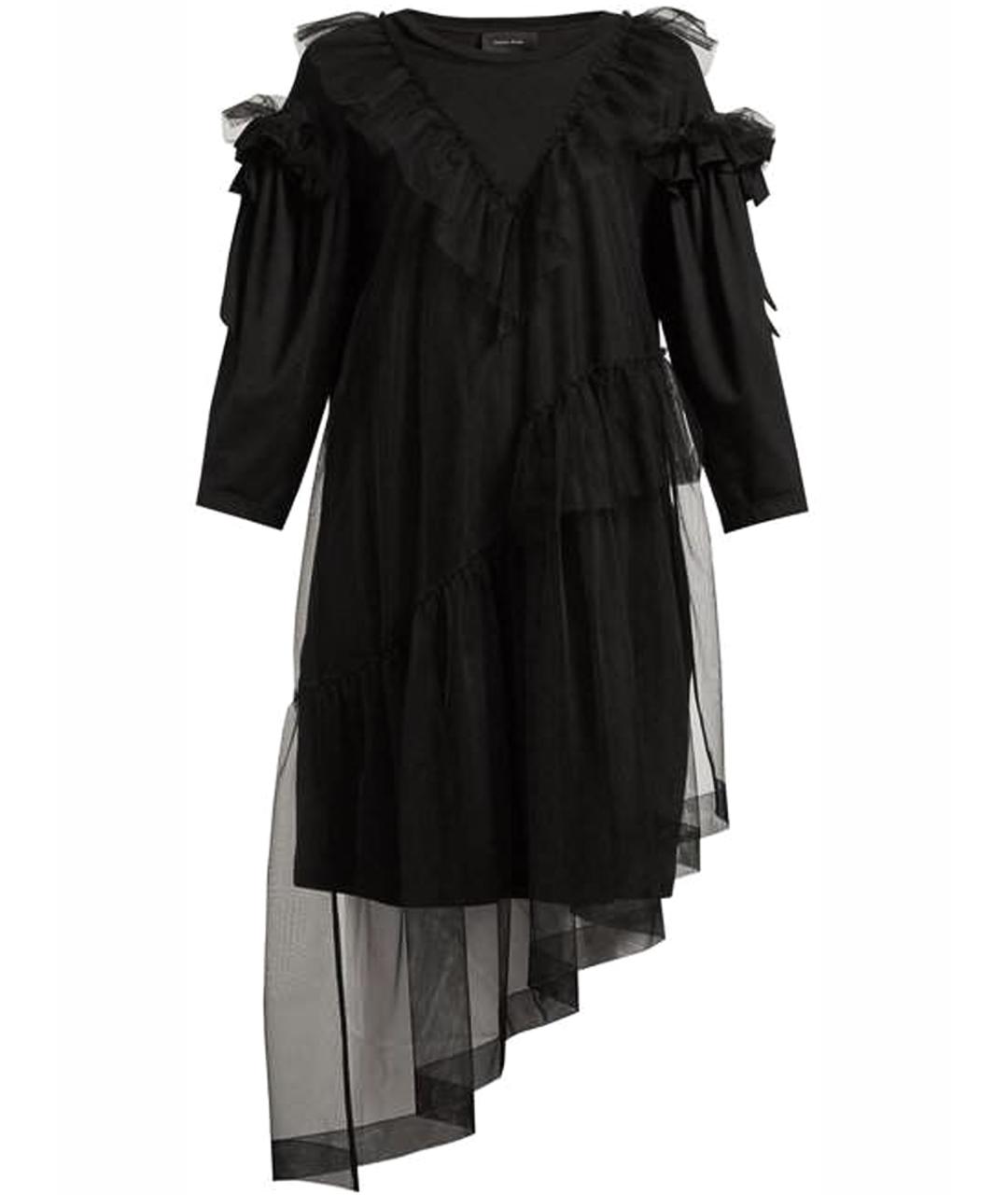 SIMONE ROCHA Черное хлопковое повседневное платье, фото 1