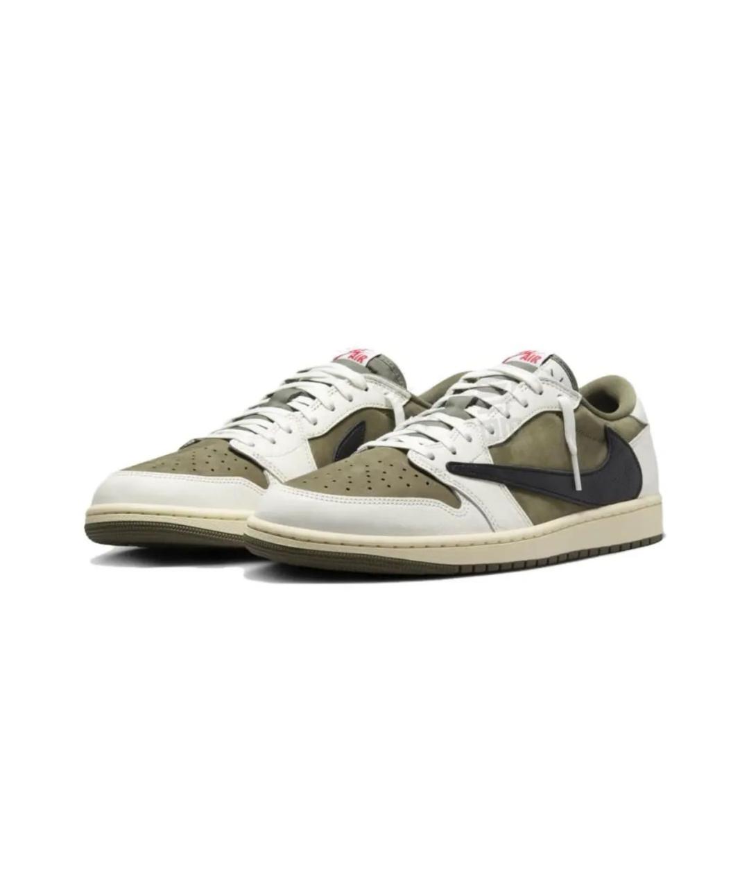 CACTUS JACK BY TRAVIS SCOTT Хаки кожаные низкие кроссовки / кеды, фото 3