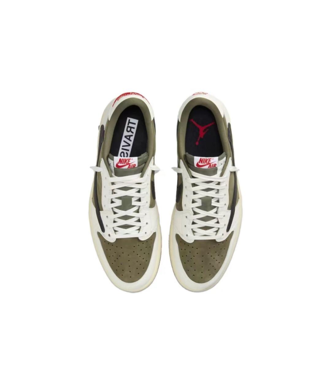 CACTUS JACK BY TRAVIS SCOTT Хаки кожаные низкие кроссовки / кеды, фото 4
