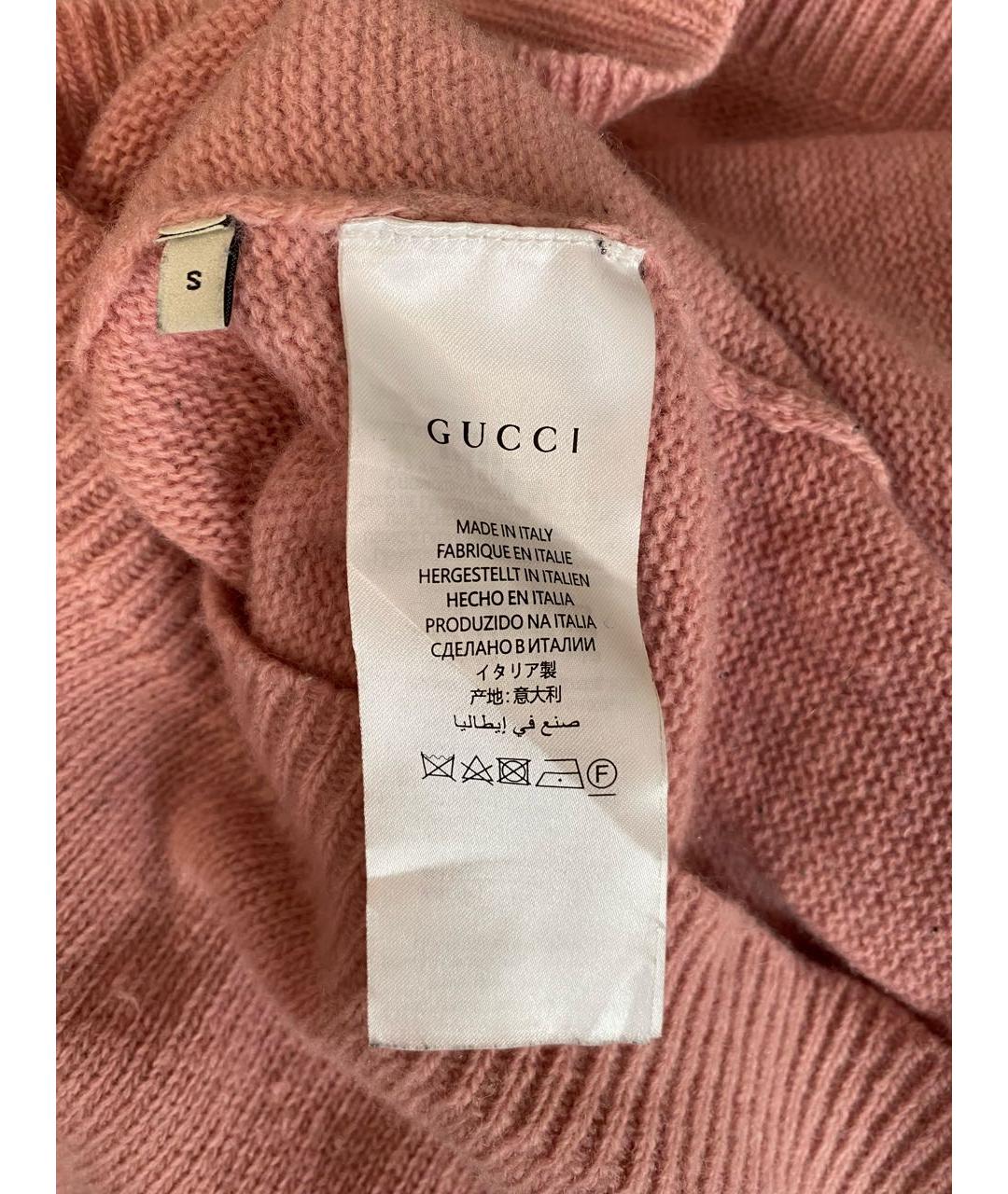 GUCCI Розовый шерстяной джемпер / свитер, фото 4