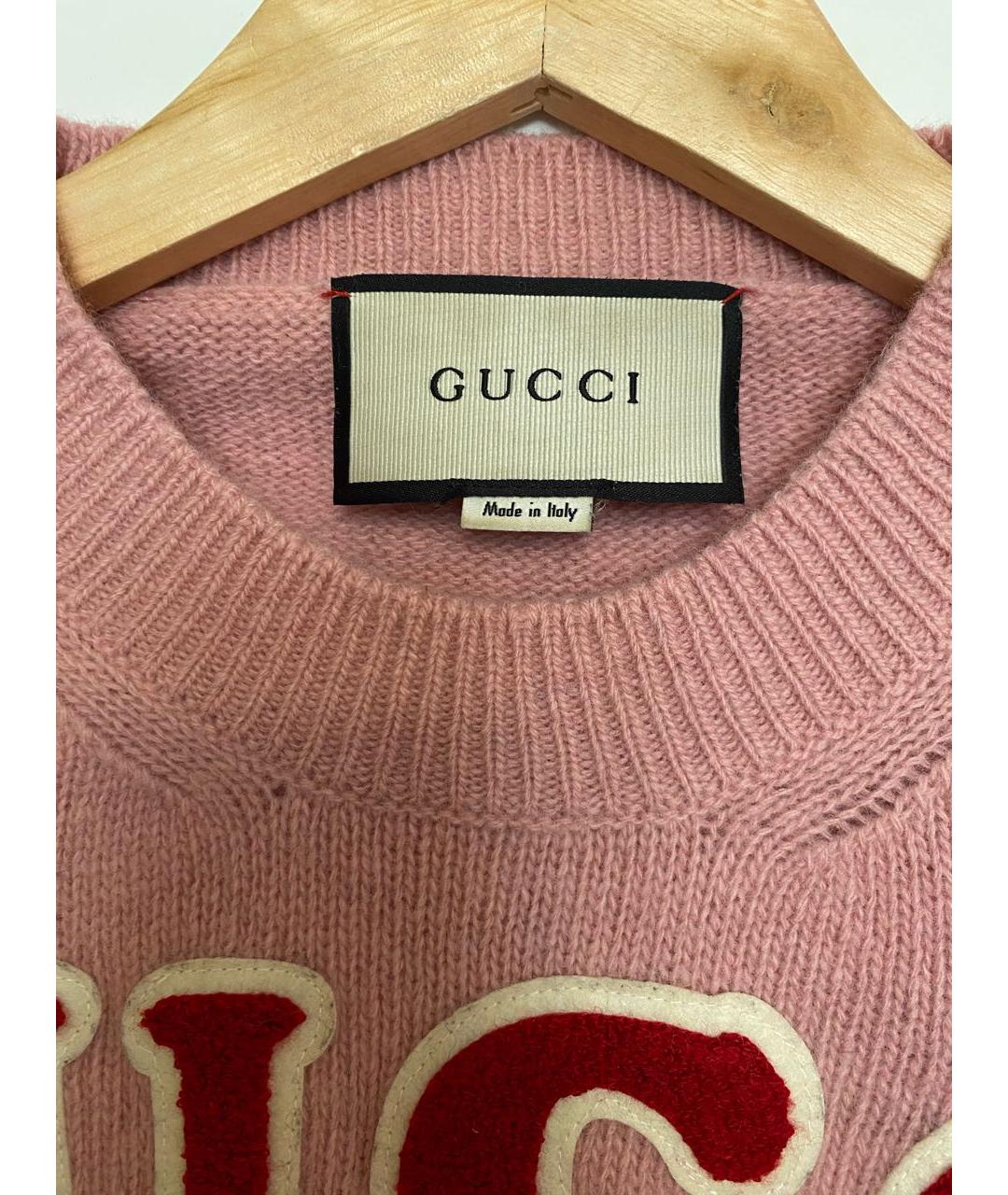 GUCCI Розовый шерстяной джемпер / свитер, фото 3