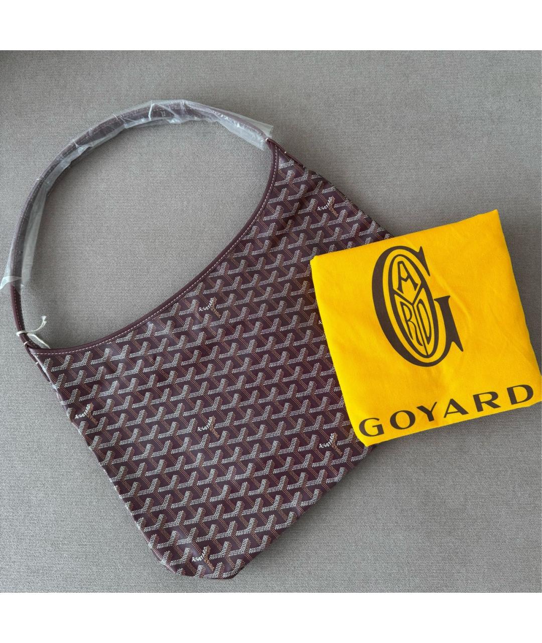 GOYARD Бордовая кожаная сумка тоут, фото 8