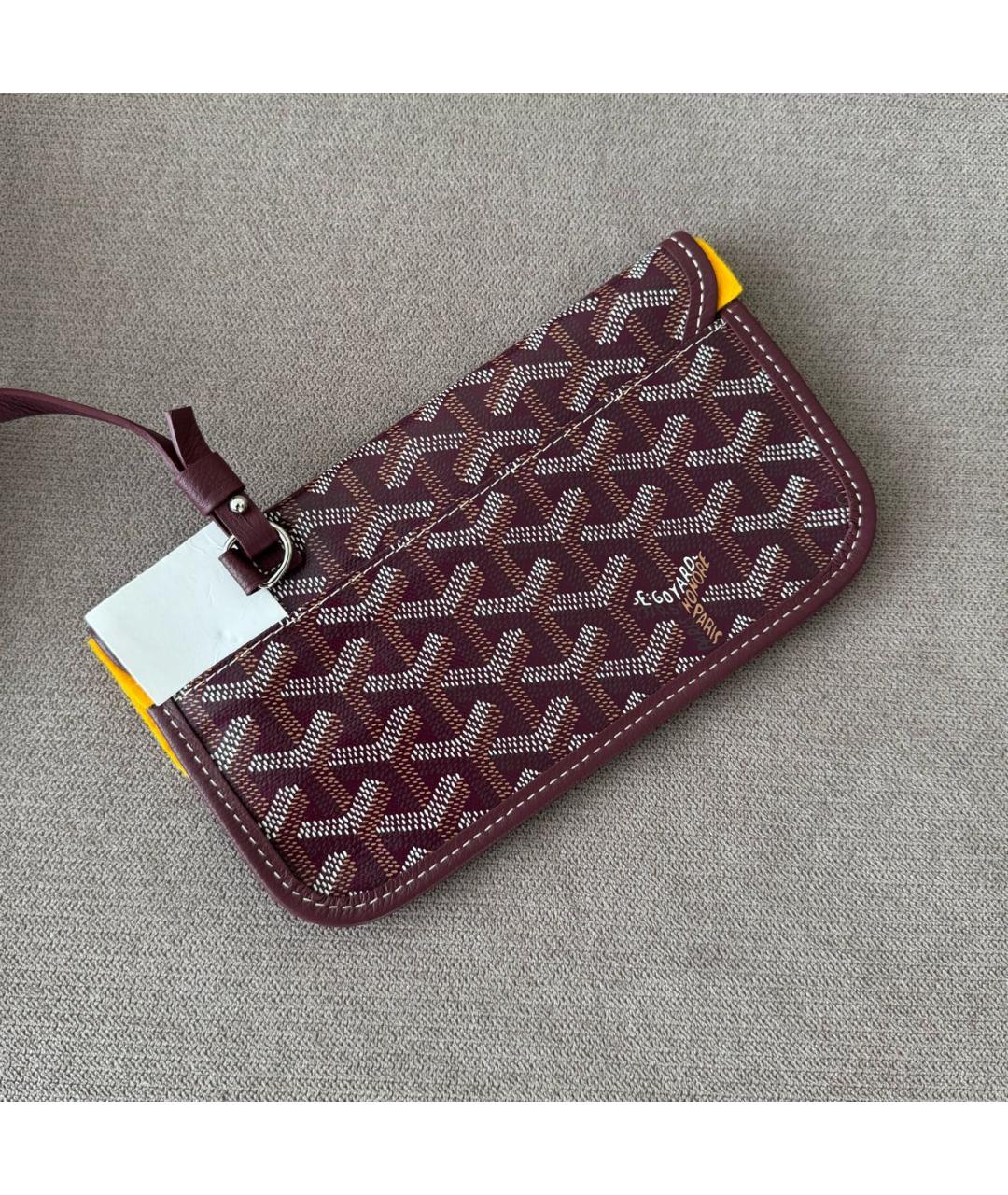 GOYARD Бордовая кожаная сумка тоут, фото 5