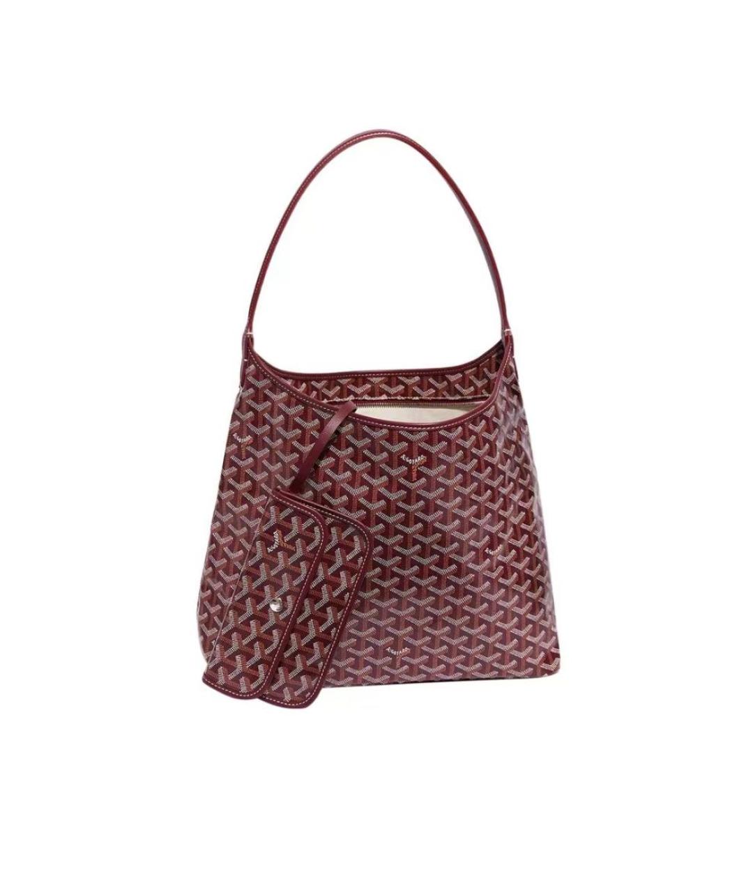 GOYARD Бордовая кожаная сумка тоут, фото 2