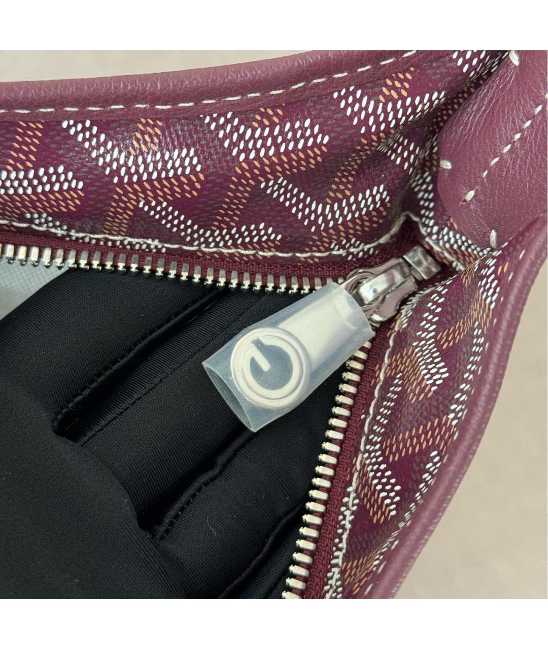 GOYARD Бордовая кожаная сумка тоут, фото 7