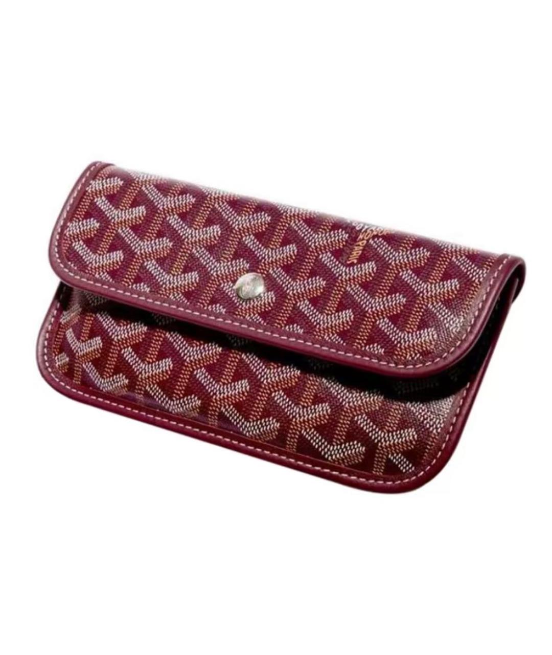 GOYARD Бордовая кожаная сумка тоут, фото 3