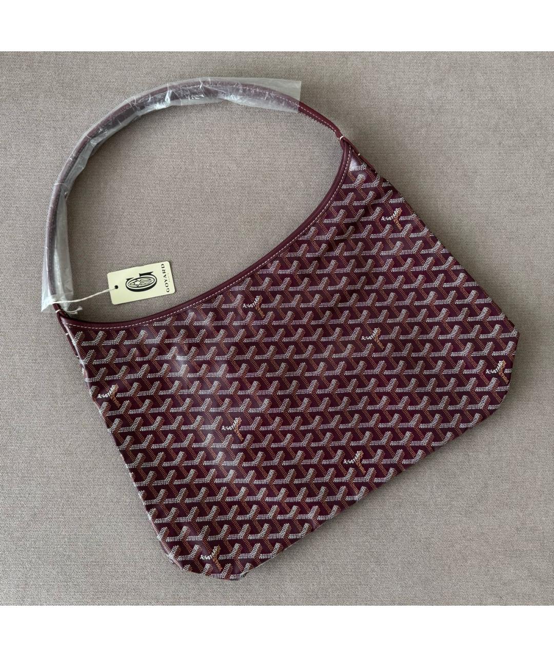 GOYARD Бордовая кожаная сумка тоут, фото 2