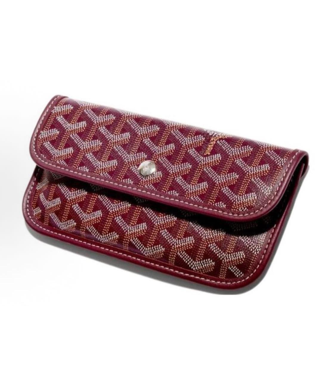 GOYARD Бордовая кожаная сумка тоут, фото 4