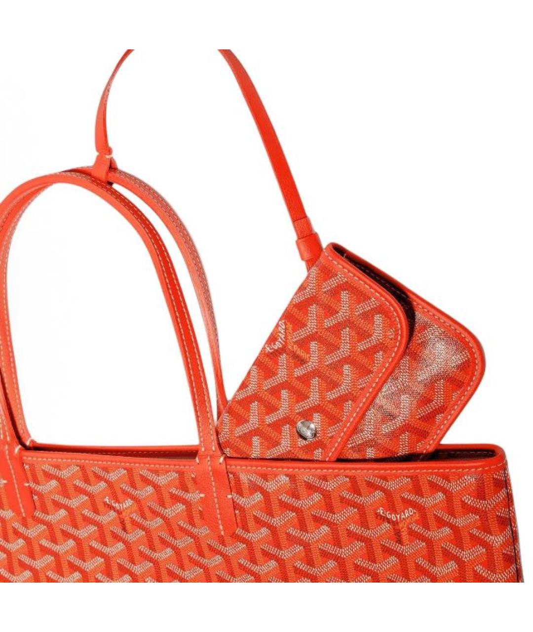 GOYARD Оранжевая кожаная сумка тоут, фото 2
