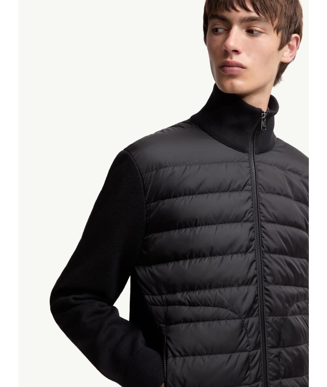 MONCLER Черный шерстяной кардиган, фото 3