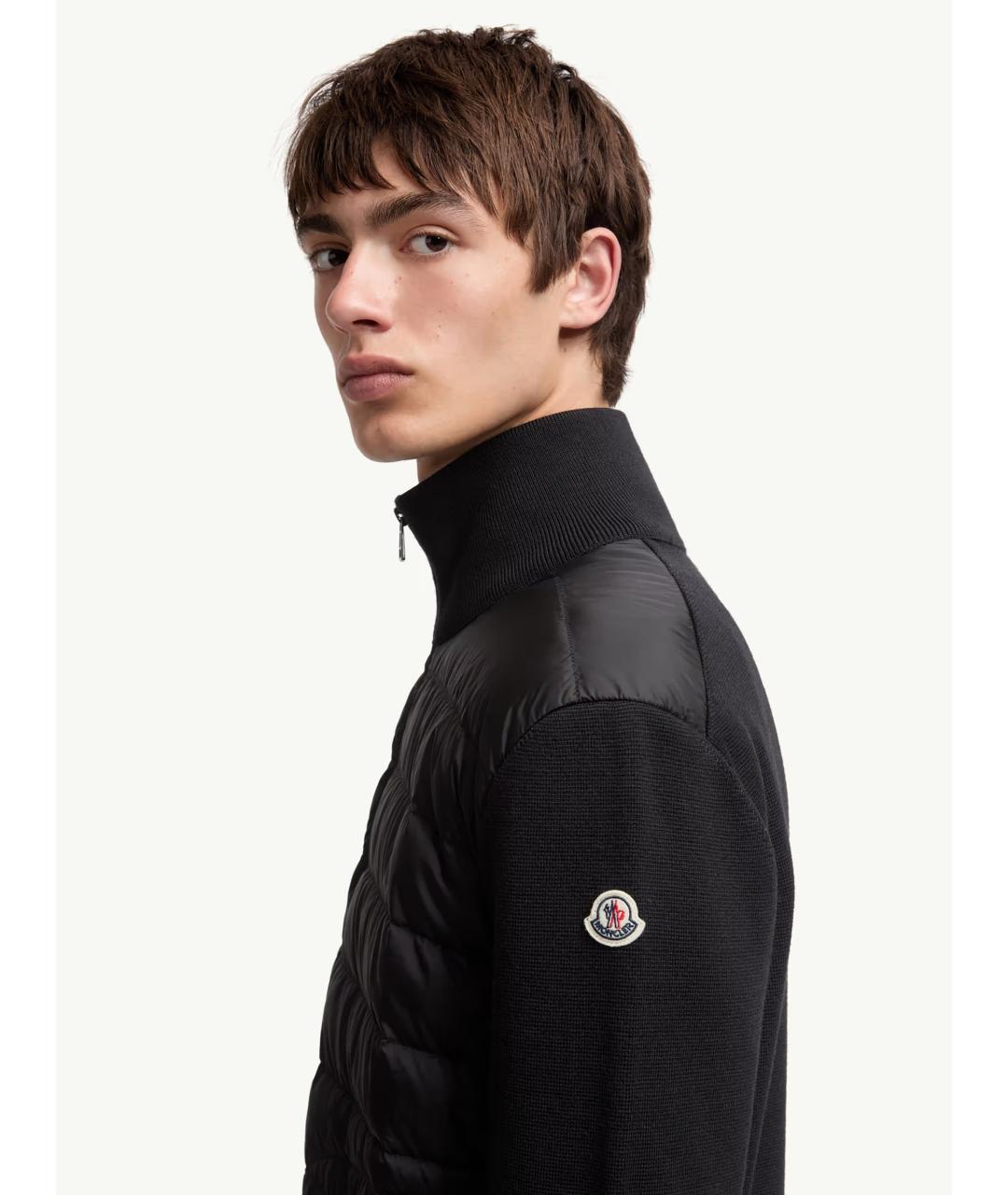 MONCLER Черный шерстяной кардиган, фото 5