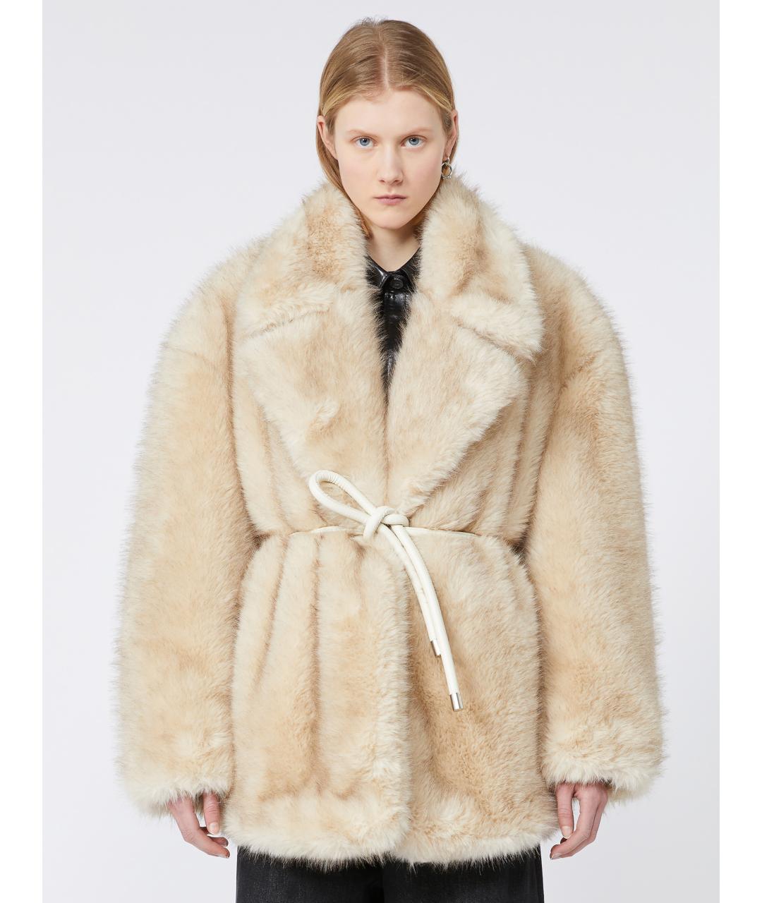 SPORTMAX Бежевая шуба, фото 3