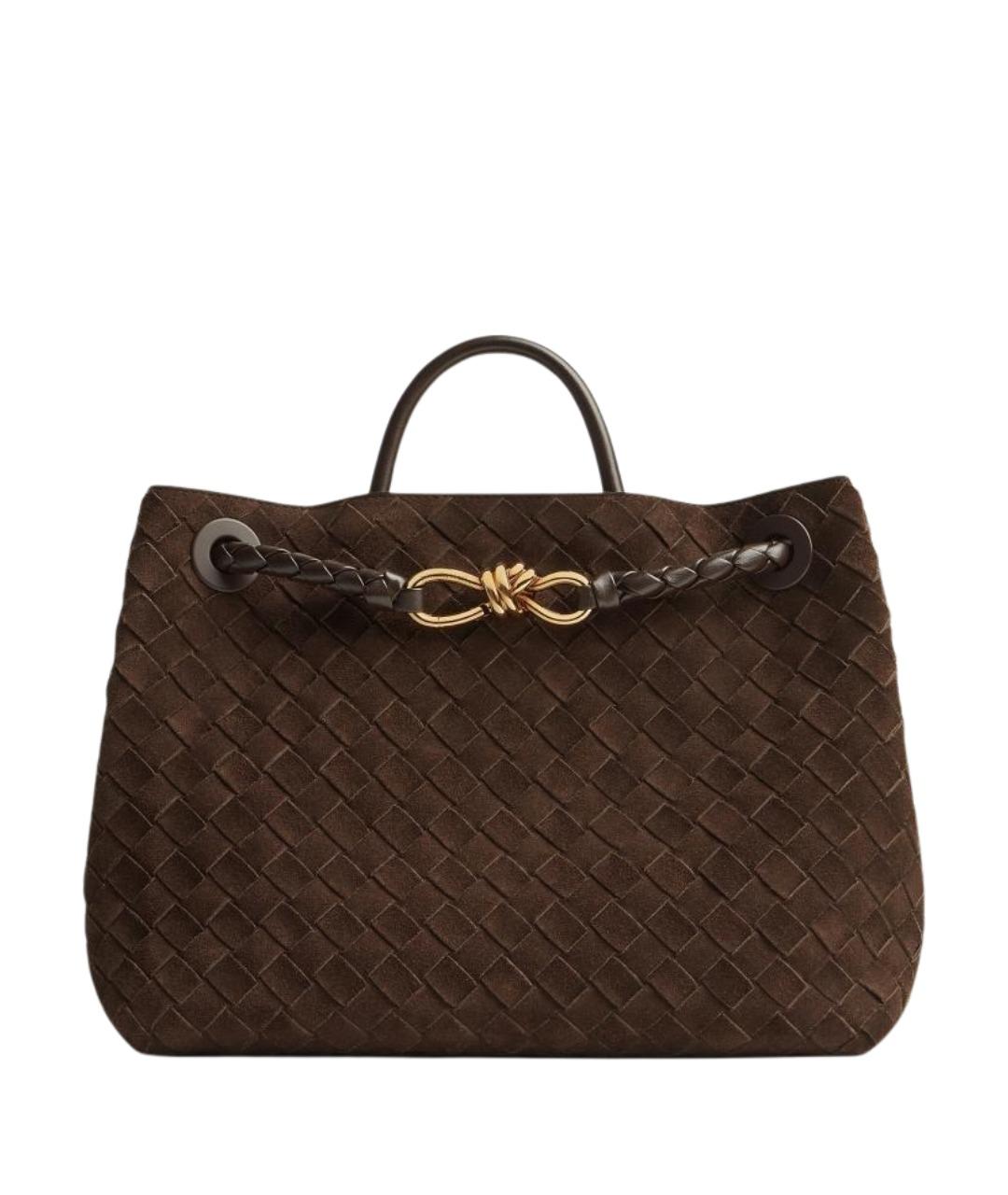 BOTTEGA VENETA Коричневая замшевая сумка тоут, фото 1