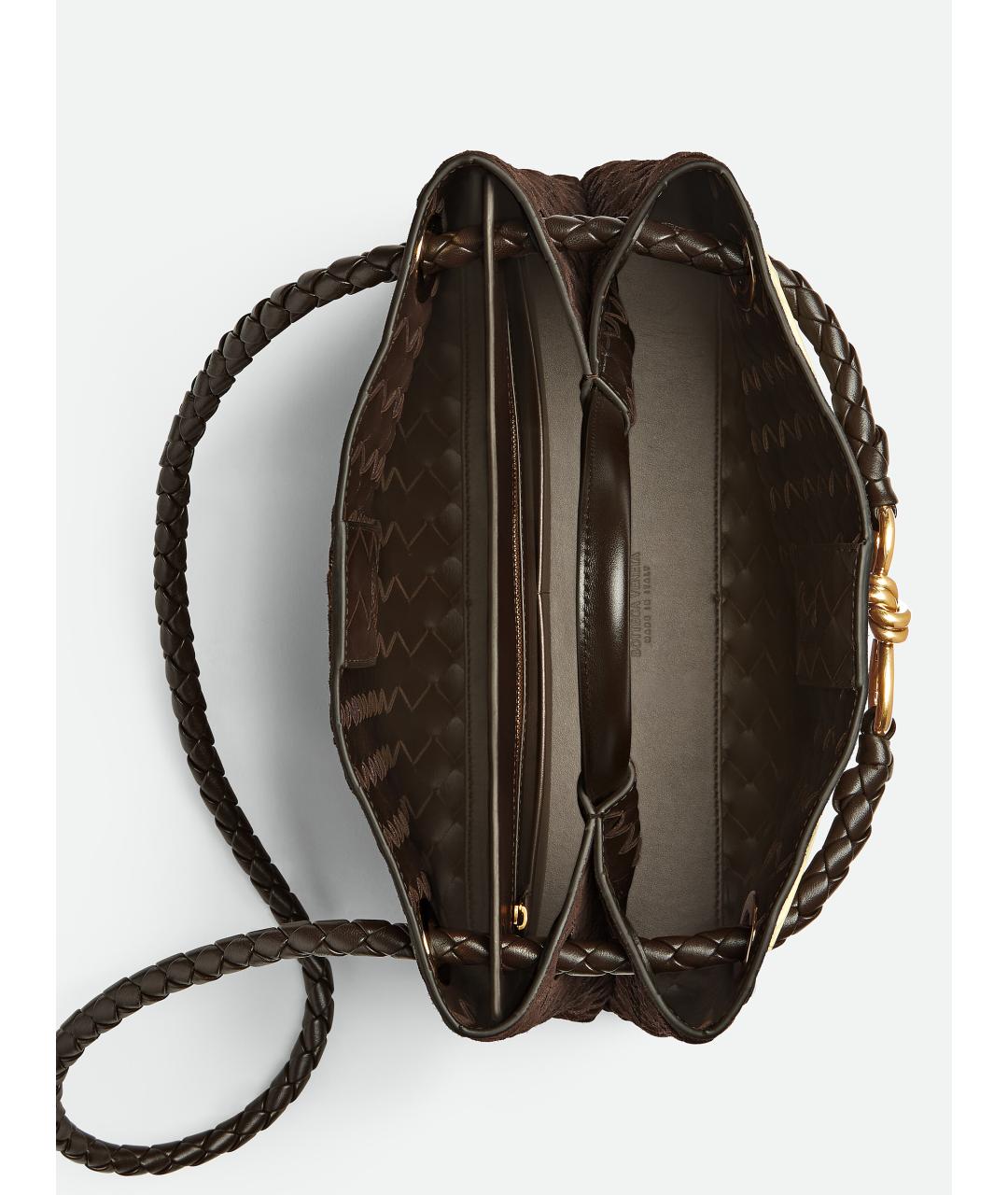 BOTTEGA VENETA Коричневая замшевая сумка тоут, фото 3