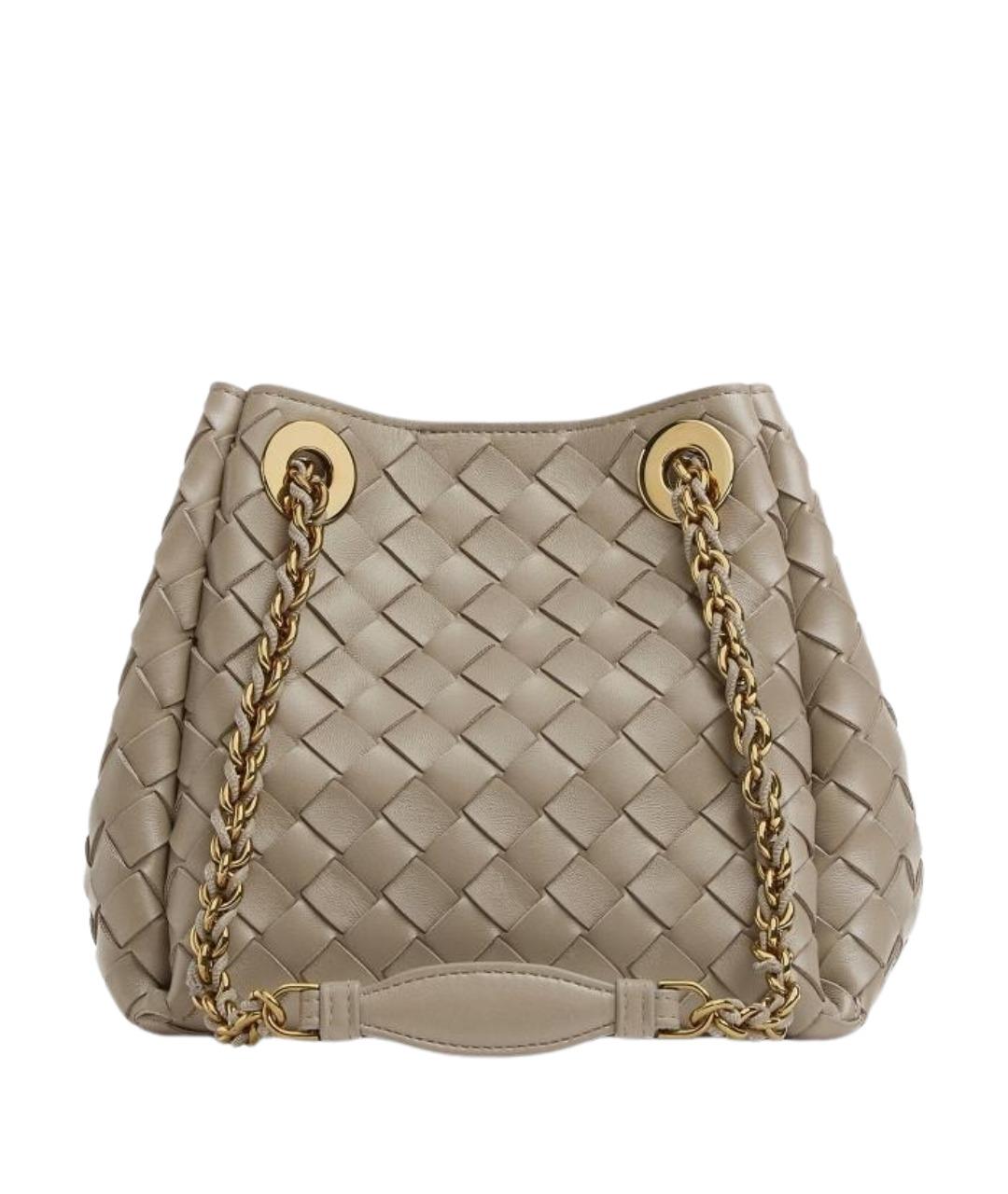 BOTTEGA VENETA Бежевая кожаная сумка тоут, фото 1