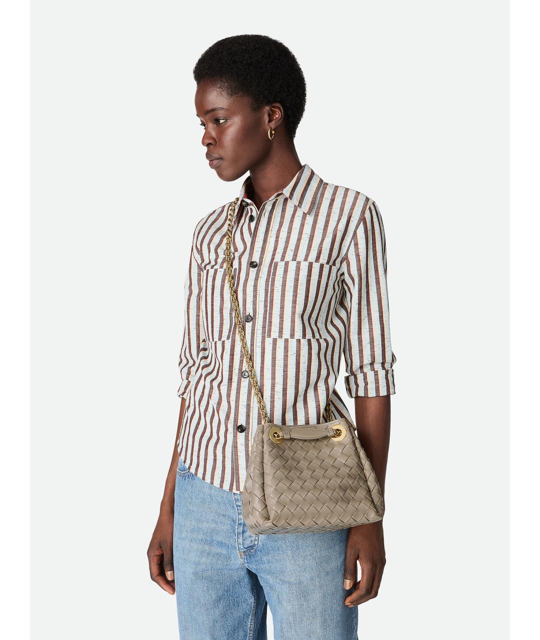 BOTTEGA VENETA Бежевая кожаная сумка тоут, фото 3